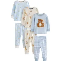 Next Pyjama beige / bleu / marron / blanc