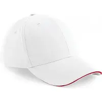 Beechfield Pack 50 Casquette homme Athleisure - 6 panneaux White/Classic Red - Beechfield B20 - Taille One Size