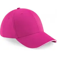Beechfield Pack 50 Casquette homme Athleisure - 6 panneaux Fuchsia/White - Beechfield B20 - Taille One Size