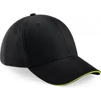 Beechfield Pack 50 Casquette homme Athleisure - 6 panneaux Black/ Lime Green - Beechfield B20 - Taille One Size