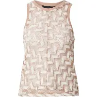 Vero Moda Tops en tricot 'VMTIKKA' beige foncé / blanc