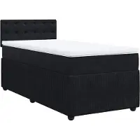 vidaXL Lit boxspring avec matelas noir 80x200 cm velours