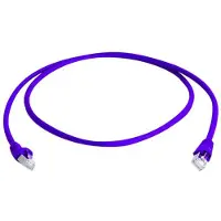 Telegärtner 100008027 RJ45 Network cable, patch cable CAT 6A S/FTP 1.00 m Purple Flame-retardant, incl. detent, Twin shield, double shielding, Halogen-free,