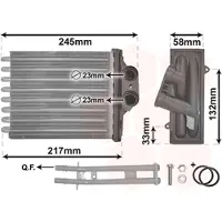VAN WEZEL 17006350 Echangeur de chaleur chauffage intérieur radiateur pour FIAT PANDA (169) 500 (312) 500 C (312) pour ABARTH 500 / 595 / 695 bicorps (312)