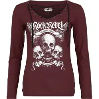 Rock Rebel by EMP T-shirt manches longues de - Stay Awake - S - XXL - pour Femme - rouge foncé - Taille L