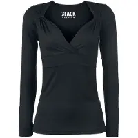 Forplay T-shirt manches longues de - Haut Col V - XS - XL - pour Femme - noir - Taille XS