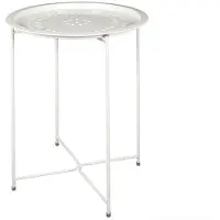 Home Deco Factory Table D Appoint Metal Blanc 60x46x46cm