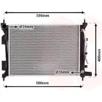 VAN WEZEL 82002276 Radiateur Refroidisseur d'eau Refroidisseur de moteur pour HYUNDAI i20 (PB, PBT) pour KIA RIO III (UB)