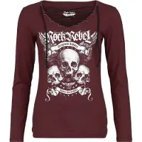 Rock Rebel by EMP T-shirt manches longues de - Stay Awake - S - XXL - pour Femme - rouge foncé - Taille XL