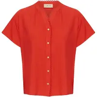 Cream Chemisier 'Lori' rouge