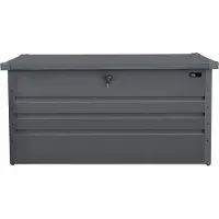 Axi Miles Coffre De Jardin En Métal - 400L, Anthracite 132X60X62Cm - Coffre De Rangement Extérieur Avec Fond Et Serrure - Meuble Exterieur Rangement