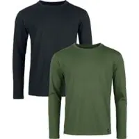 RED by EMP T-shirt manches longues de - Hauts Manches Longues - Lot de 2 - S - XXL - pour Homme - noir/olive - Taille M