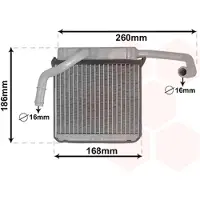 VAN WEZEL 18006607 Echangeur de chaleur chauffage intérieur radiateur pour FORD Ranger (ET) RANGER (ER, EQ) pour MAZDA BT-50 (CD, UN)