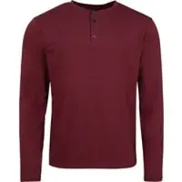 RED by EMP T-shirt manches longues de - Basic Henley - S - XXL - pour Homme - bordeaux - Taille XXL