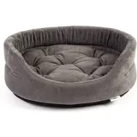 Fera Lit pour chien 47x38x15 cm ovale avec coussin gris