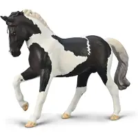 Collecta Figurine de cheval reproducteur Tobiano, couleur grise. Pour enfants, taille unique