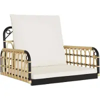 vidaXL Chaise suspendue avec coussin 63x58x39 cm Poly rotin et acier