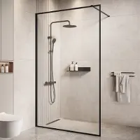 Badplaats Paroi de Douche Georgia - 120 x 200 cm - Noir - 8 mm -