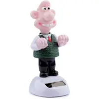 Sans marque Homme Wallace & Gromit Figurine solaire à tête branlante danse Décoration solaire