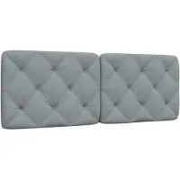 vidaXL Coussin de tête de lit gris clair 140 cm Tissu