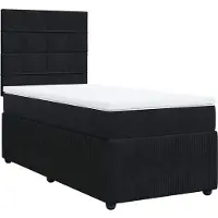 vidaXL Lit boxspring avec matelas noir 100x200 cm velours