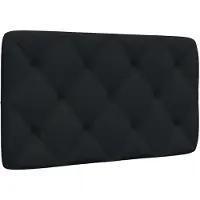 vidaXL Coussin de tête de lit noir 90 cm tissu