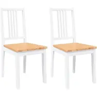 vidaXL Chaises de salle à manger 2 pcs. Blanc Bois massif Hévéa