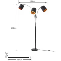 LINDBY Lampadaire , Nanika, Noir, Salon / séjour, Métal, Moderne