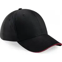 Beechfield Pack 50 Casquette homme Athleisure - 6 panneaux Black/Classic Red - Beechfield B20 - Taille One Size