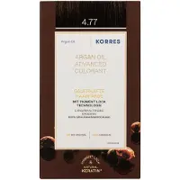 Korres Argan Oil coloration cheveux permanente à l'huile d'argan teinte 4.77 Dark Choco 50 ml