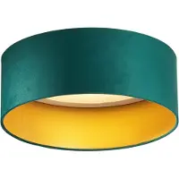 QAZQA Plafonnier moderne en velours vert 40cm avec LED à intensité variable en 3 étapes - Sue