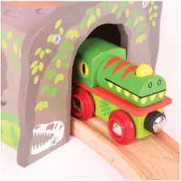Bigjigs Rails Tunnel de train en bois - T-Rex