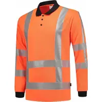 Tricorp 203005FluororangeL Poloshirt RWS Birdseye Lange Mouw (L)
