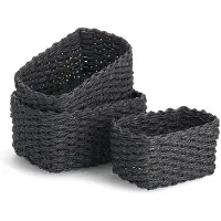 Zeller Present - Paniers rangement Zeller set de 3 - Noir