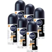 Nivea 6 déodorants à bille Men Black & White Ultimate Impact, 50 ml