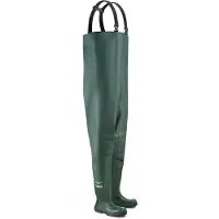 Dunlop Hommes, Bottes en caoutchouc, Waders JobGUARD, hauteur de poitrine, S5 SR taille 42, Vert, (42)