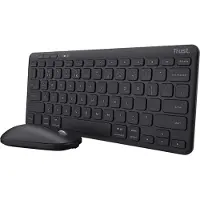 Trust Lyra Pack Clavier et Souris sans Fil Bluetooth, AZERTY Français, 84% Plastique Recyclé, Mini Clavier Rechargeable pour PC