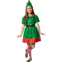 TecTake Costume pour enfant de Père Noël travailleur - rouge/vert festif - taille 128 (7-8 ans)