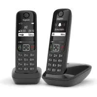 Gigaset Téléphone analogique/DECT AS690 DUO Noir Identification de l'appelant