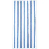 Travelhawk Serviette de plage - Serviette de bain - Serviette de plage - 152cm x 76cm - Serviette de voyage - Cabana Stripe - 100% coton - Bleu