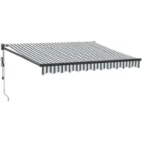 vidaXL Marquise rétractable Anthracite et Blanc 3x2,5 m Tissu & Aluminium