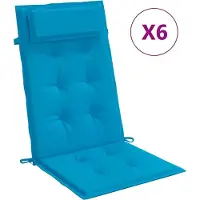 vidaXL Coussins de chaise à dossier haut lot de 6 bleu clair