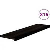 vidaXL Marches d'escalier 16 pcs marron foncé 100x25x2 cm chêne massif
