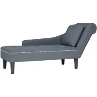 vidaXL Chaise longue avec coussin et accoudoir droit gris foncé velours