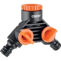Claber Double Tap Connector 20-27 Mm Orange 15-21 mm