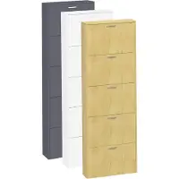 VCM Bois, Étagère, Benne, Étagère À Chaussures, Armoire À Chaussures, Benne À Chaussures, 5, Abattants, Sulos, Xl