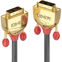 Lindy Gold - Câble DVI - liaison simple - DVI-D (M) pour DVI-D (M) - 15 m - rond - gris