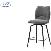 Molecule Tabouret de bar pivotant Lara | 48 x 56 x 103 cm | Design gris