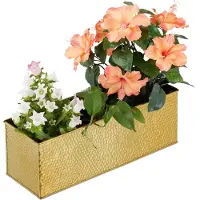 Relaxdays Jardinière Pot De Fleurs Pot Plantes Herbes Aromatiques Métal Bac À Fleurs