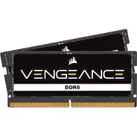 Corsair DDR5, 4800MT/s 48GB 2x24GB SODIMM, Unbuffered, 40-40-40-77, Black PCB, Std PMIC, 1.1V, VENGEANCE DDR